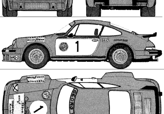 Porsche 934 RSR Turbo - Порше - чертежи, габариты, рисунки автомобиля