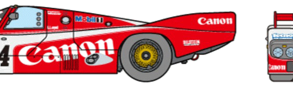 Porsche 956 - Порше - чертежи, габариты, рисунки автомобиля