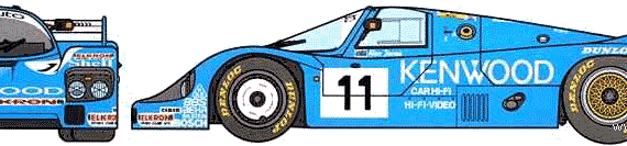 Porsche 956 LeMans (1984) - Порше - чертежи, габариты, рисунки автомобиля