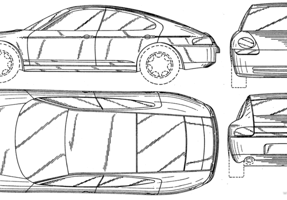Porsche 989 4-Door Concept - Порше - чертежи, габариты, рисунки автомобиля