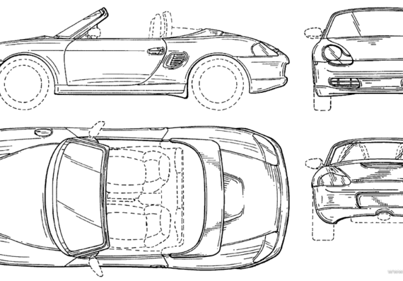 Porsche Boxster - Порше - чертежи, габариты, рисунки автомобиля
