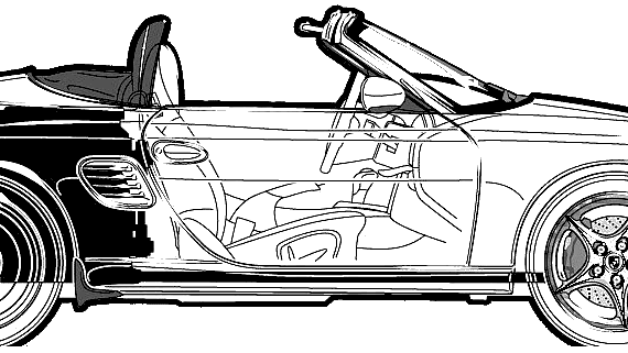 Porsche Boxster (2003) - Порше - чертежи, габариты, рисунки автомобиля