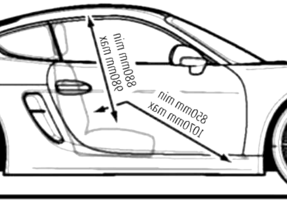 Porsche Boxster (2013) - Порше - чертежи, габариты, рисунки автомобиля