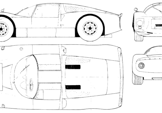 Porsche Carrera 6 - Порше - чертежи, габариты, рисунки автомобиля