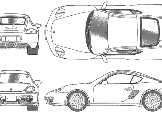 Porsche Cayman S (987c) - Порше - чертежи, габариты, рисунки автомобиля