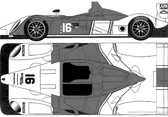 Porsche RS Spyder (2008) - Порше - чертежи, габариты, рисунки автомобиля