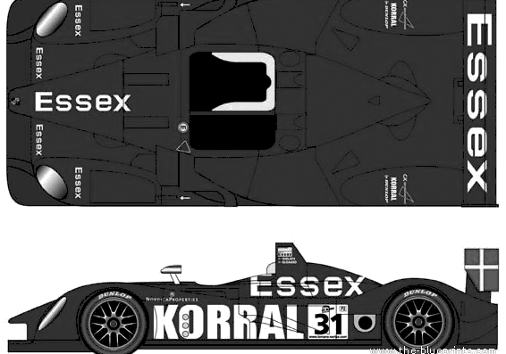 Porsche RS Spyder Essex LMS-LM (2008) - Порше - чертежи, габариты, рисунки автомобиля