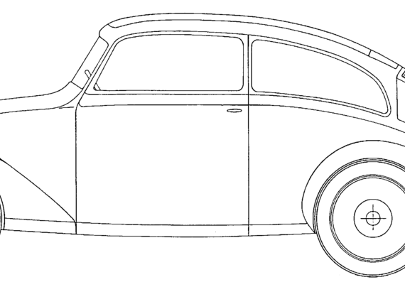 Porsche Type 12 Strom-Limousine - Порше - чертежи, габариты, рисунки автомобиля
