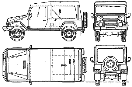 Portuguese 4x4 - Разные автомобили - чертежи, габариты, рисунки автомобиля