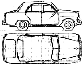 Prince Skyline (1956) - Разные автомобили - чертежи, габариты, рисунки автомобиля