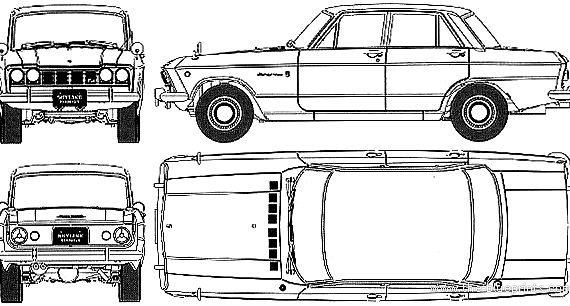 Prince Skyline 2000GTB S54B - Разные автомобили - чертежи, габариты, рисунки автомобиля