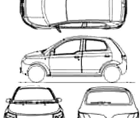 Proton Savvy (2010) - Разные автомобили - чертежи, габариты, рисунки автомобиля