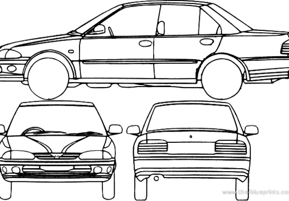 Proton Wira (2005) - Разные автомобили - чертежи, габариты, рисунки автомобиля