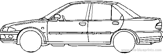 Proton Wira 4-Door (2007) - Разные автомобили - чертежи, габариты, рисунки автомобиля
