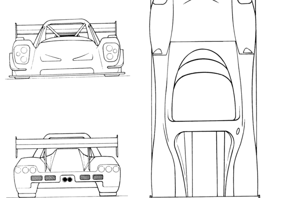 Radical SR8 2.6l V8 (2005) - Радикал - чертежи, габариты, рисунки автомобиля