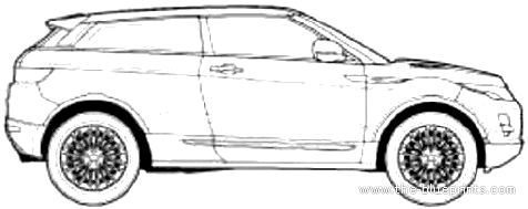 Range Rover Evoque (2011) - Рендж Ровер - чертежи, габариты, рисунки автомобиля