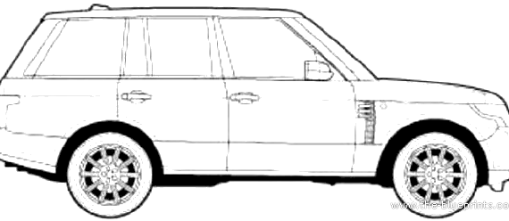 Range Rover SE (2013) - Рендж Ровер - чертежи, габариты, рисунки автомобиля