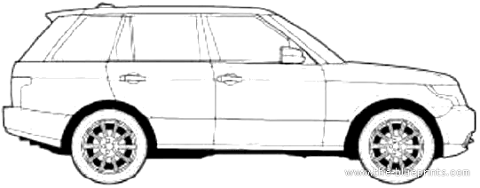 Range Rover Sport (2015) - Рендж Ровер - чертежи, габариты, рисунки автомобиля
