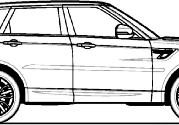 Range Rover Sport TDV6 SE (2013) - Ленд Ровер - чертежи, габариты, рисунки автомобиля