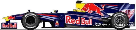Red Bull RB5 F1 GP (2009) - Разные автомобили - чертежи, габариты, рисунки автомобиля
