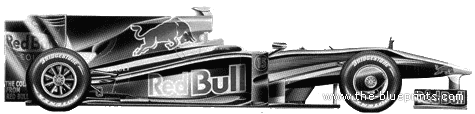 Red Bull Renault RB5 F1 GP (2009) - Рено - чертежи, габариты, рисунки автомобиля