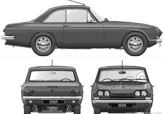 Reliant Scimitar Coupe SE4A 3litre V6 (1966) - Разные автомобили - чертежи, габариты, рисунки автомобиля