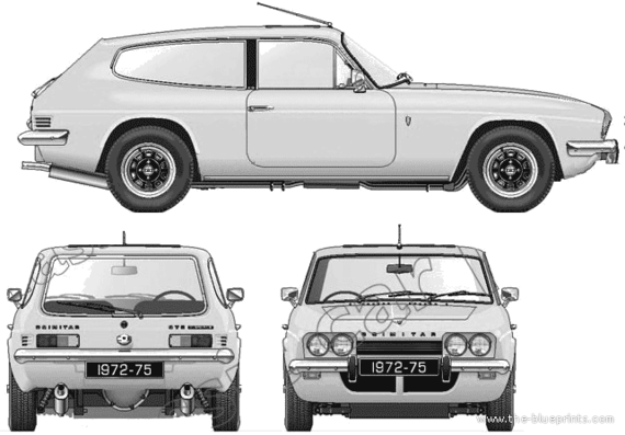 Reliant Scimitar GTE SE5a (1972) - Релиант - чертежи, габариты, рисунки автомобиля