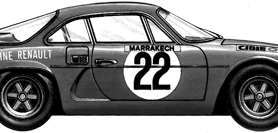 Renault-Alpine 1600S Rallye (1971) - Renault - drawings, dimensions, pictures of the car