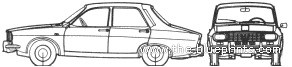 Renault 12 TL - Рено - чертежи, габариты, рисунки автомобиля