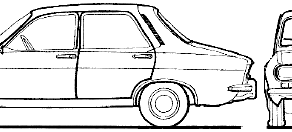 Renault 12 TL (1970) - Рено - чертежи, габариты, рисунки автомобиля