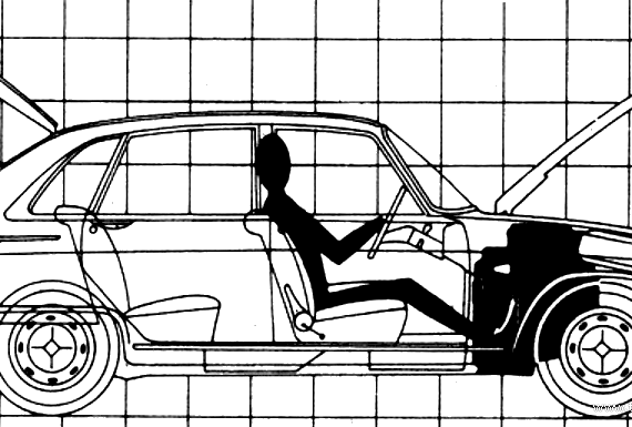 Renault 16 TS (1969) - Рено - чертежи, габариты, рисунки автомобиля