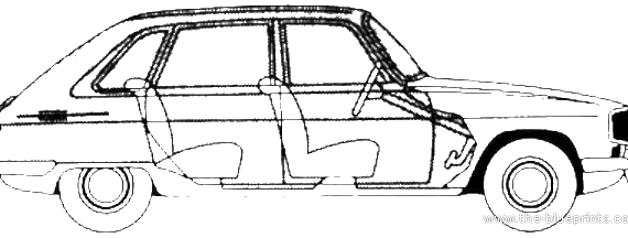 Renault 16 TS (1972) - Рено - чертежи, габариты, рисунки автомобиля