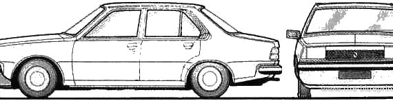 Renault 18 (1983) - Рено - чертежи, габариты, рисунки автомобиля
