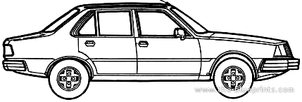 Renault 18 GTL (1981) - Рено - чертежи, габариты, рисунки автомобиля
