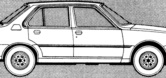 Renault 18 GTS (1980) - Рено - чертежи, габариты, рисунки автомобиля