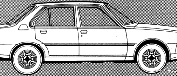 Renault 18 TD (1981) - Рено - чертежи, габариты, рисунки автомобиля