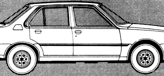 Renault 18 TS (1980) - Рено - чертежи, габариты, рисунки автомобиля