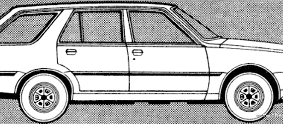Renault 18 TS Break (1981) - Рено - чертежи, габариты, рисунки автомобиля
