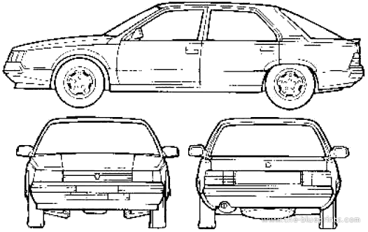 Renault 25 - Рено - чертежи, габариты, рисунки автомобиля