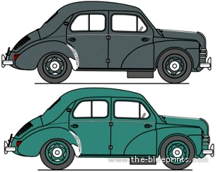 Renault 4CV (1956) - Renault - drawings, dimensions, pictures of the car