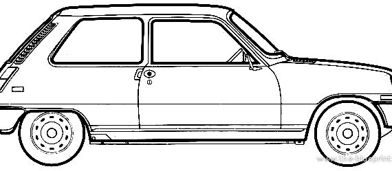 Renault 5TL 3-Door (1973) - Рено - чертежи, габариты, рисунки автомобиля