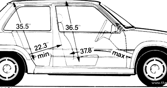 Renault 5 GT Turbo (1986) - Renault - drawings, dimensions, pictures of the car