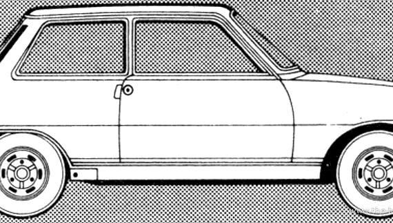 Renault 5 L 3-Door (1981) - Рено - чертежи, габариты, рисунки автомобиля