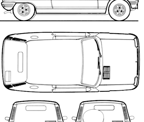 Renault 5 Le Car Van - Рено - чертежи, габариты, рисунки автомобиля