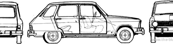 Renault 6 TL (1972) - Рено - чертежи, габариты, рисунки автомобиля