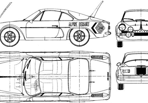 Renault Alpine A-110 - Рено - чертежи, габариты, рисунки автомобиля