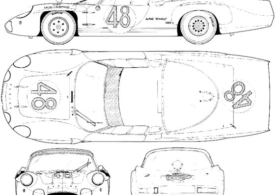 Renault Alpine A110 Le-Mans (1967) - Рено - чертежи, габариты, рисунки автомобиля