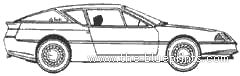 Renault Alpine GTA (1988) - Рено - чертежи, габариты, рисунки автомобиля