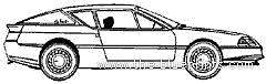 Renault Alpine GTA Turbo (1988) - Рено - чертежи, габариты, рисунки автомобиля