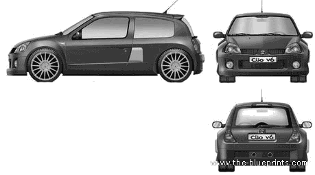 Renault Clio II Sport V6 (2002) - Renault - drawings, dimensions, pictures of the car